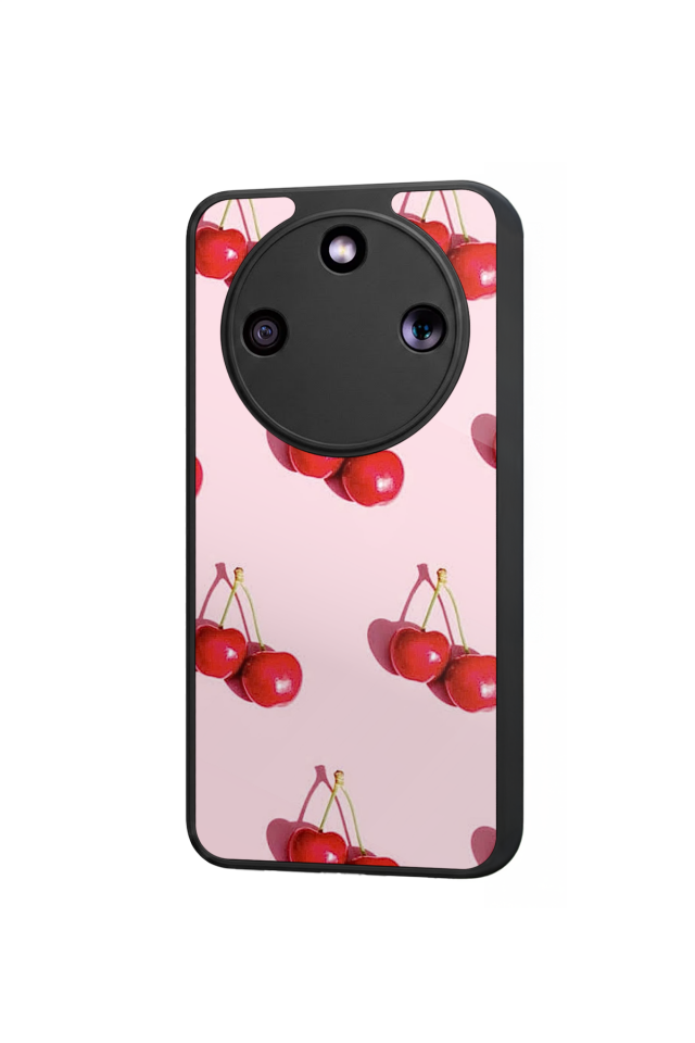 Honor Magic 8 Lite Uyumlu Kiraz Tasarımlı Glossy Premium Kılıf
