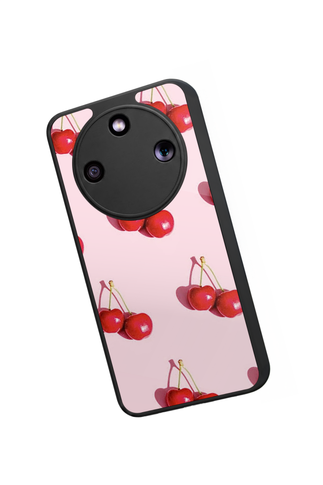 Honor Magic 8 Lite Uyumlu Kiraz Tasarımlı Glossy Premium Kılıf