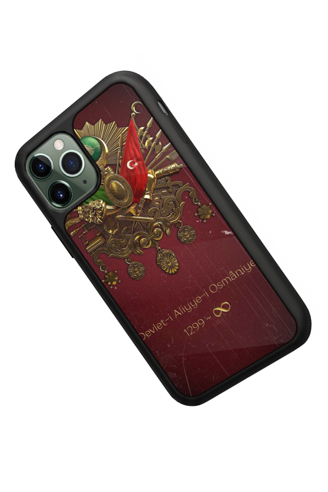 iPhone 11 Pro Max Uyumlu Osmanli Tugrasi Tasarımlı Glossy Premium Kılıf