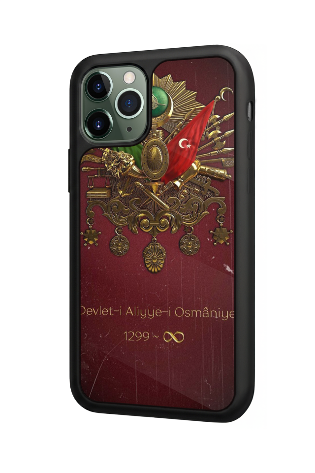 iPhone 11 Pro Max Uyumlu Osmanli Tugrasi Tasarımlı Glossy Premium Kılıf