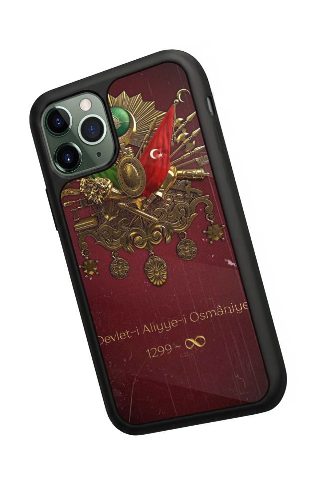 iPhone 11 Pro Max Uyumlu Osmanli Tugrasi Tasarımlı Glossy Premium Kılıf