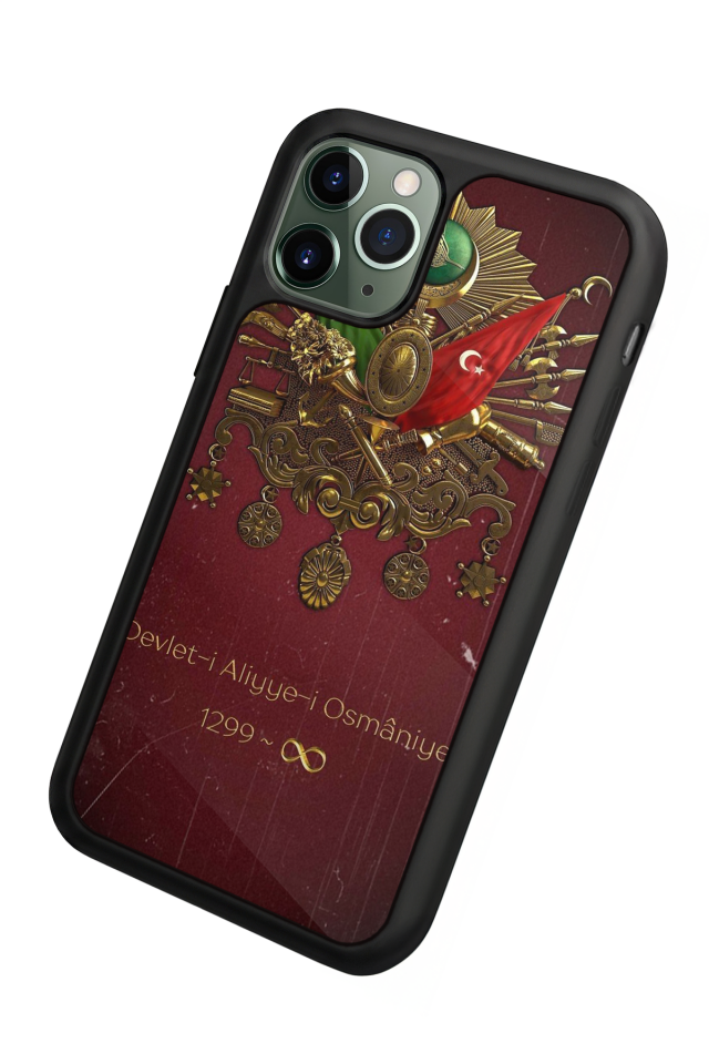iPhone 11 Pro Max Uyumlu Osmanli Tugrasi Tasarımlı Glossy Premium Kılıf