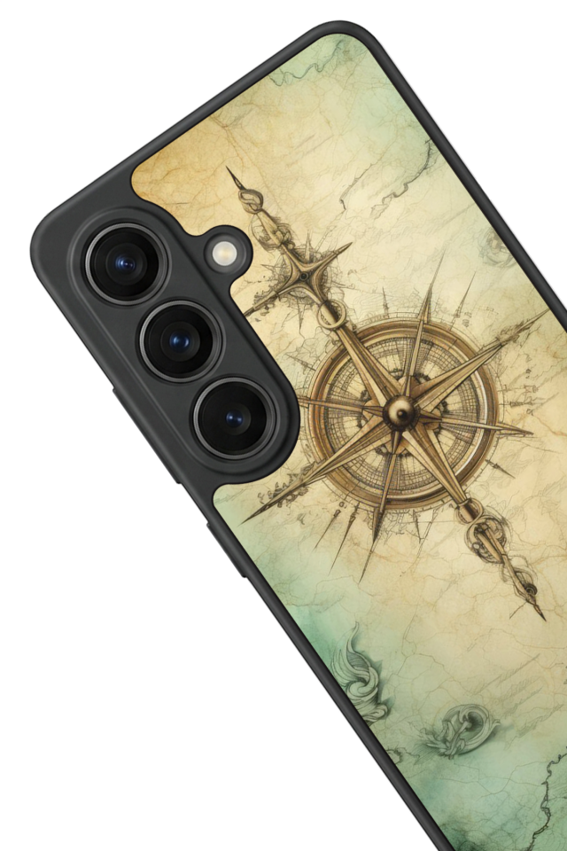 Samsung Galaxy S26 Uyumlu Pusula Tasarımlı Glossy Premium Kılıf