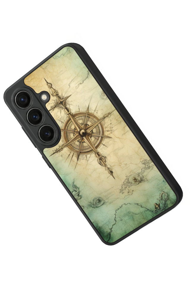 Samsung Galaxy S26 Uyumlu Pusula Tasarımlı Glossy Premium Kılıf