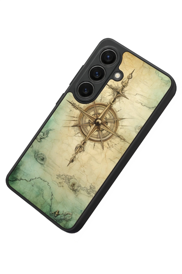 Samsung Galaxy S26 Uyumlu Pusula Tasarımlı Glossy Premium Kılıf