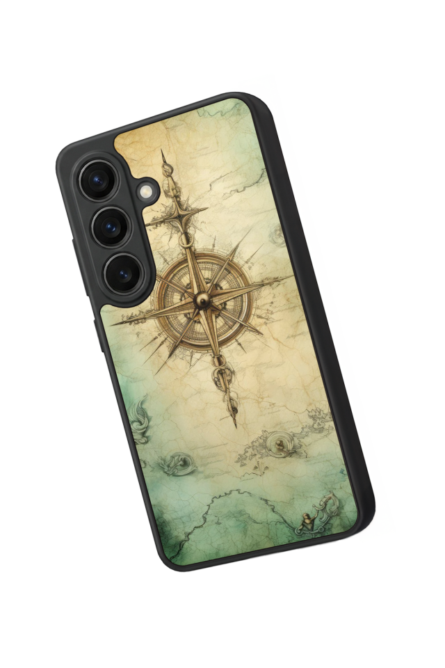 Samsung Galaxy S26 Uyumlu Pusula Tasarımlı Glossy Premium Kılıf