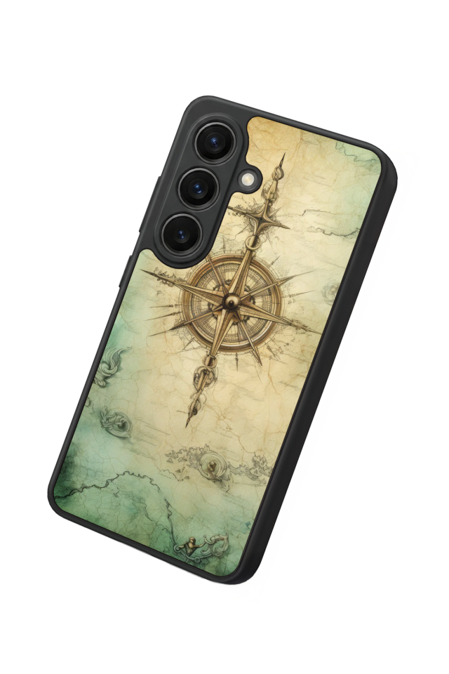 Samsung Galaxy S26 Uyumlu Pusula Tasarımlı Glossy Premium Kılıf