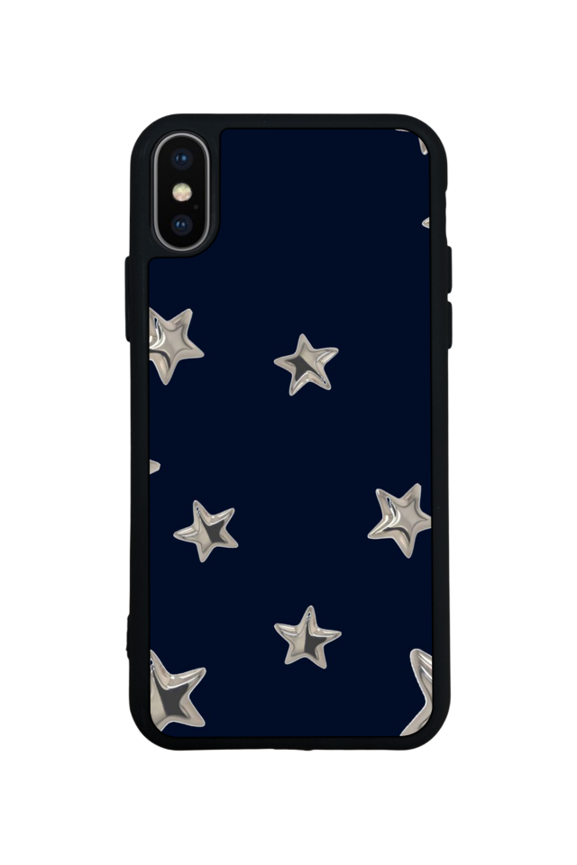 iPhone X/ XS Uyumlu Retro Yildizlar Tasarımlı Glossy Premium Kılıf