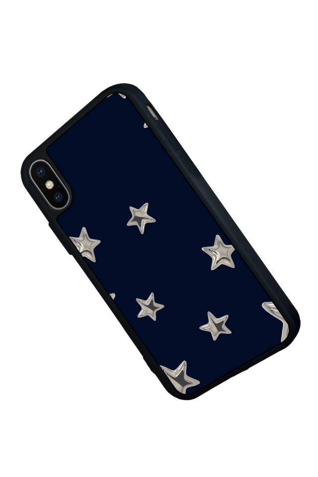 iPhone X/ XS Uyumlu Retro Yildizlar Tasarımlı Glossy Premium Kılıf