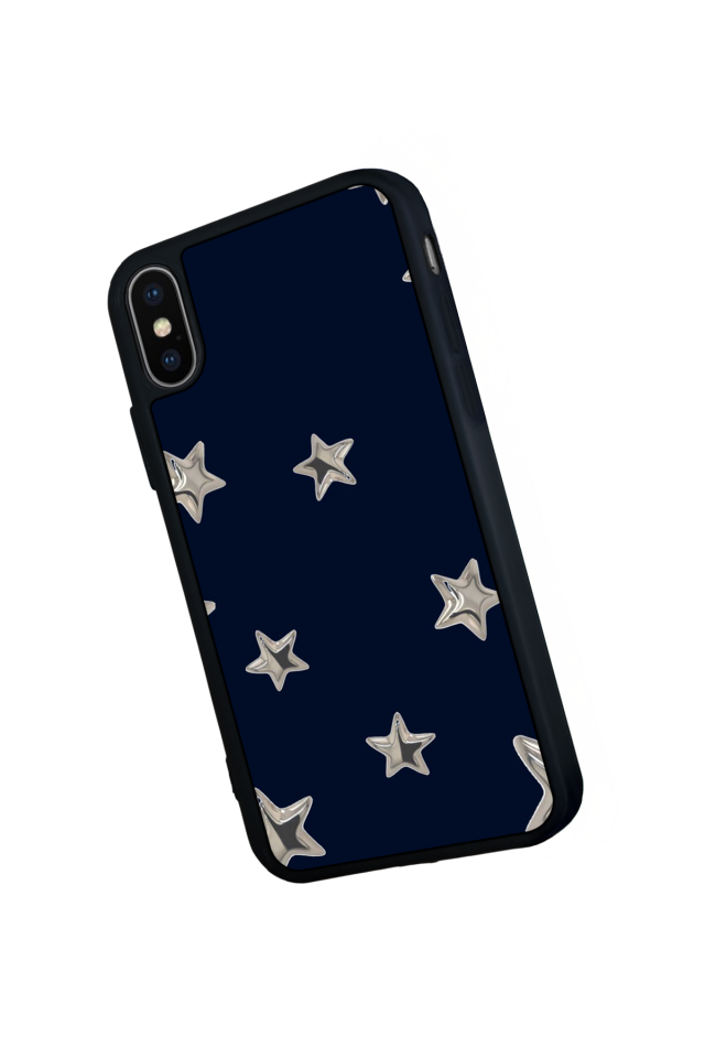 iPhone X/ XS Uyumlu Retro Yildizlar Tasarımlı Glossy Premium Kılıf