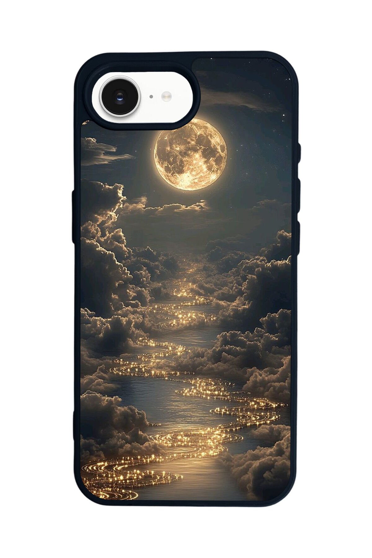 iPhone 16E Uyumlu Ay Tasarımlı Glossy Premium Kılıf