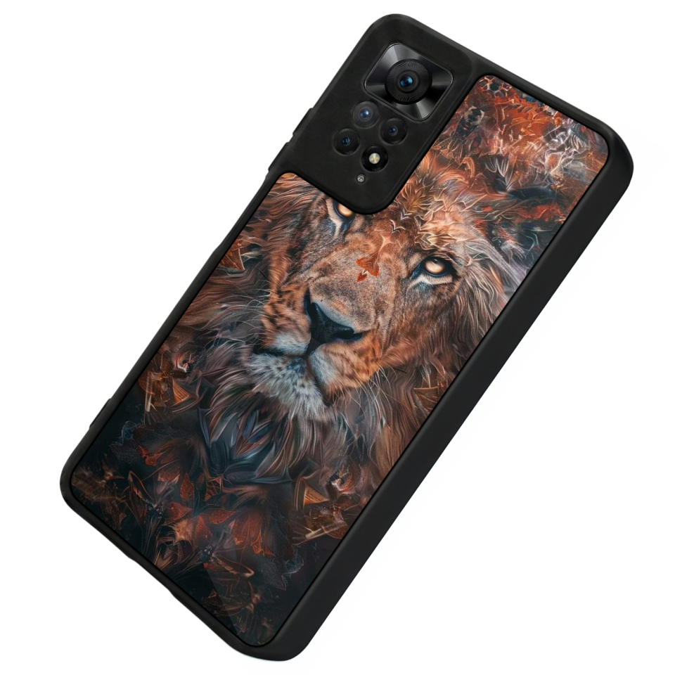 Xiaomi Redmi Note 12 Pro Uyumlu Aslan Tasarımlı Glossy Premium Kılıf