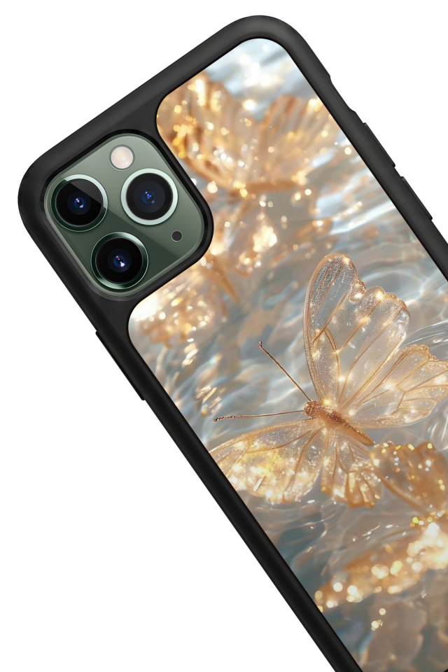 iPhone 11 Pro Uyumlu Kelebek Tasarımlı Glossy Premium Kılıf