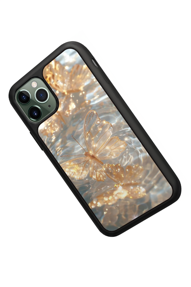 iPhone 11 Pro Uyumlu Kelebek Tasarımlı Glossy Premium Kılıf