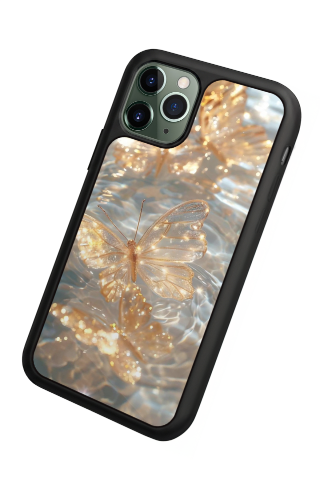 iPhone 11 Pro Uyumlu Kelebek Tasarımlı Glossy Premium Kılıf