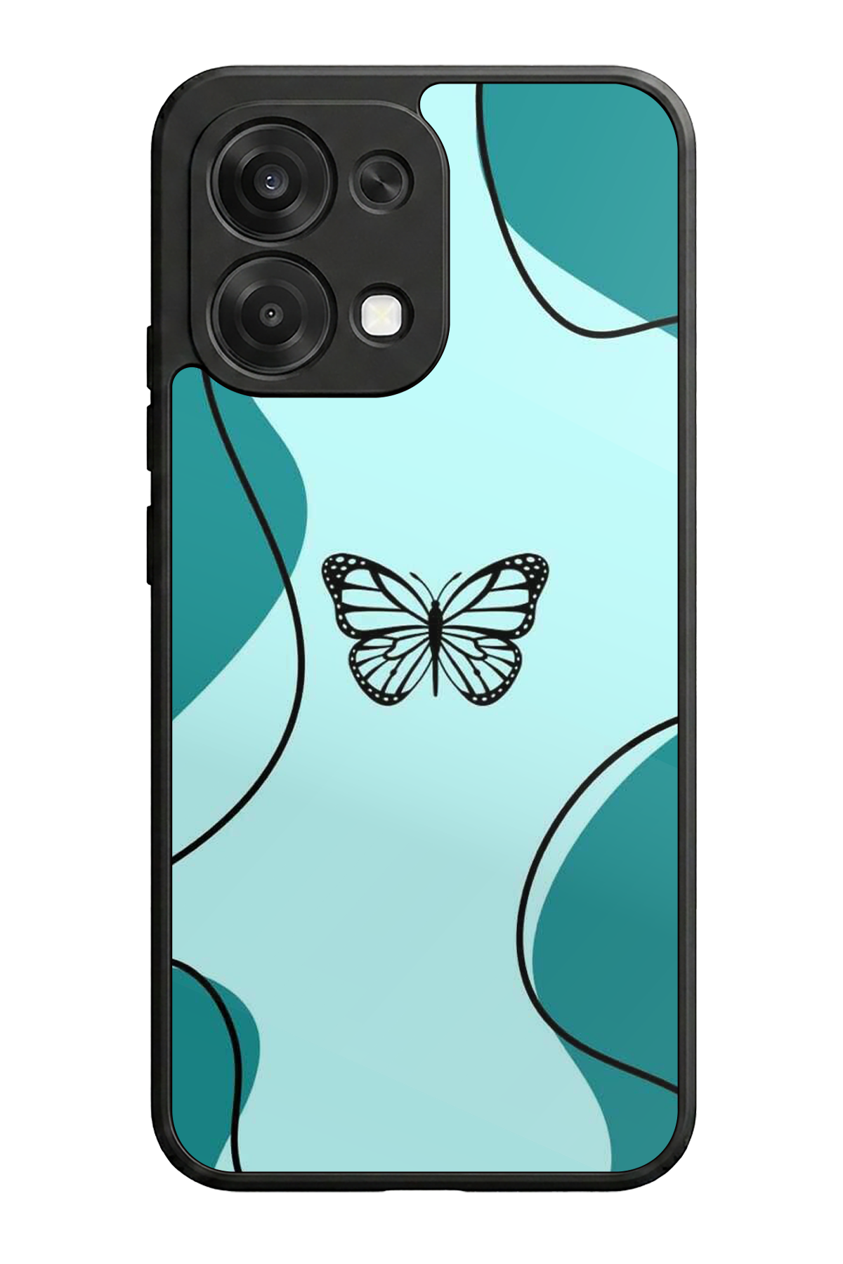 Oppo A6 Pro Uyumlu Kelebek Tasarımlı Glossy Premium Kılıf