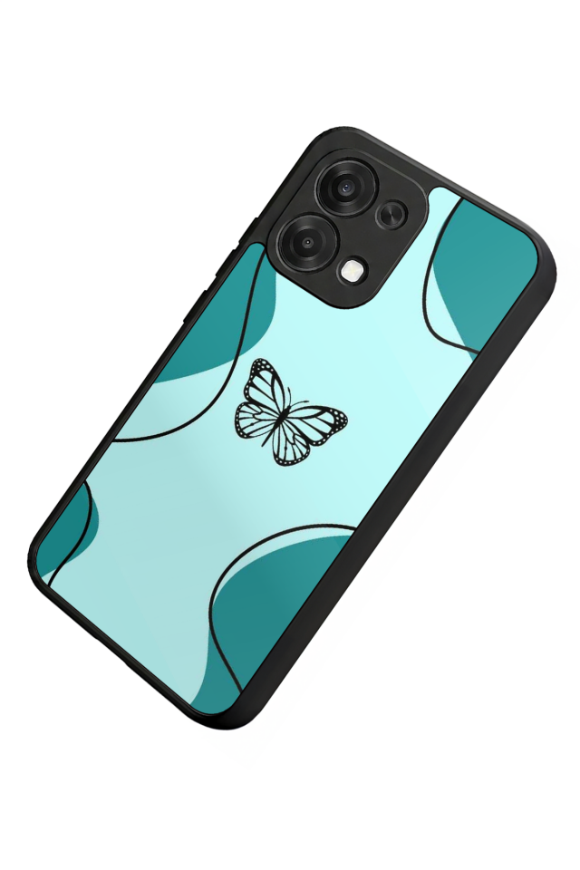 Oppo A6 Pro Uyumlu Kelebek Tasarımlı Glossy Premium Kılıf