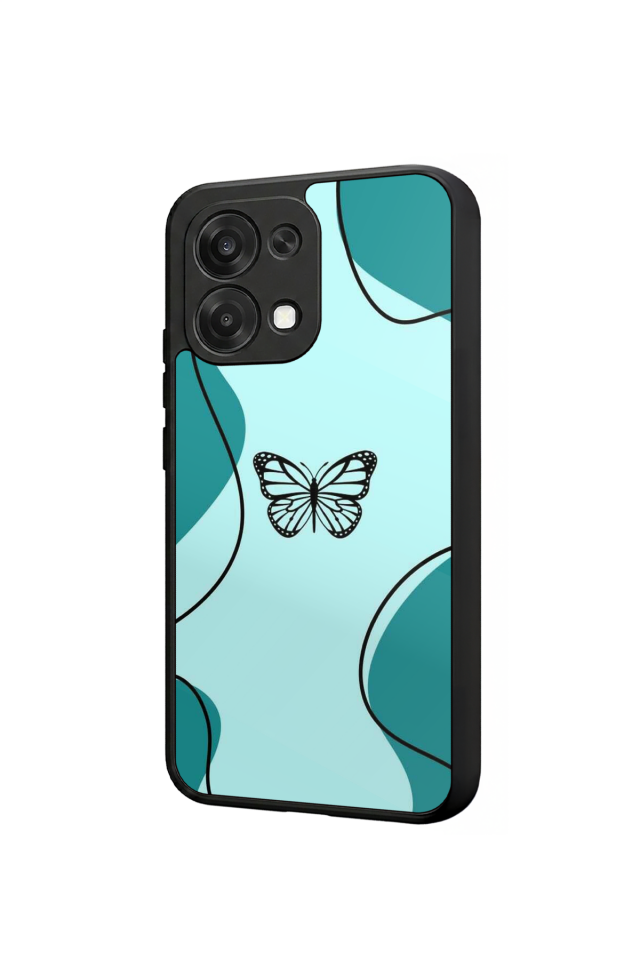 Oppo A6 Pro Uyumlu Kelebek Tasarımlı Glossy Premium Kılıf