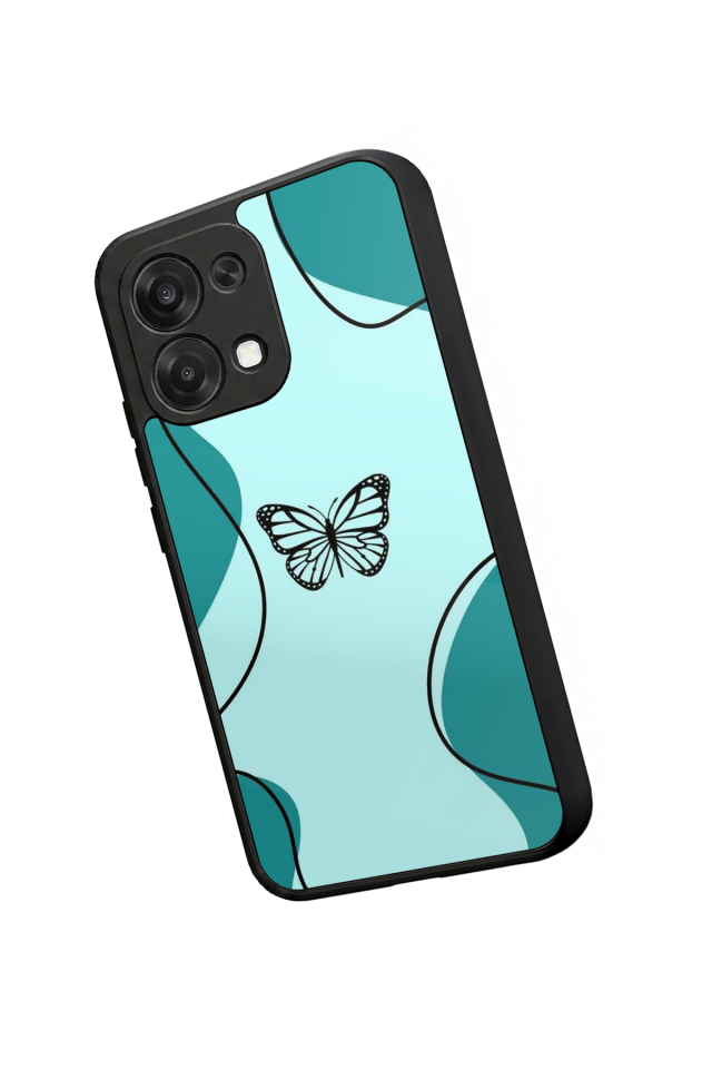Oppo A6 Pro Uyumlu Kelebek Tasarımlı Glossy Premium Kılıf