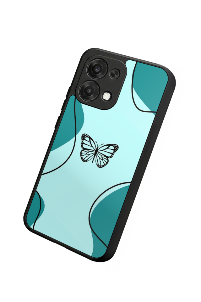 Oppo A6 Pro Uyumlu Kelebek Tasarımlı Glossy Premium Kılıf