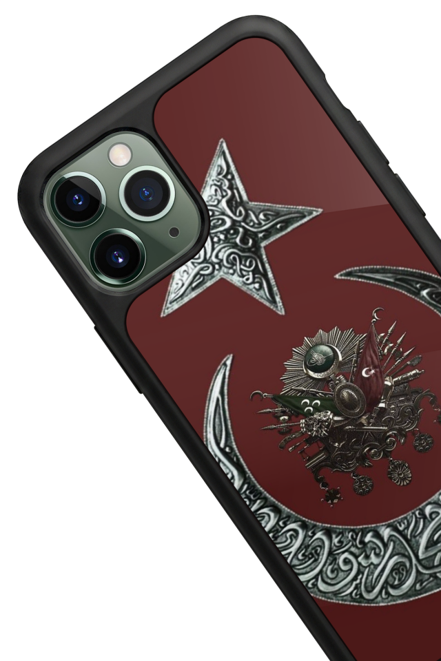 iPhone 11 Pro Max Uyumlu Osmanli Tugrasi Tasarımlı Glossy Premium Kılıf