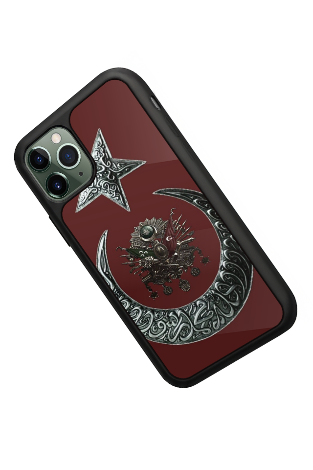 iPhone 11 Pro Max Uyumlu Osmanli Tugrasi Tasarımlı Glossy Premium Kılıf
