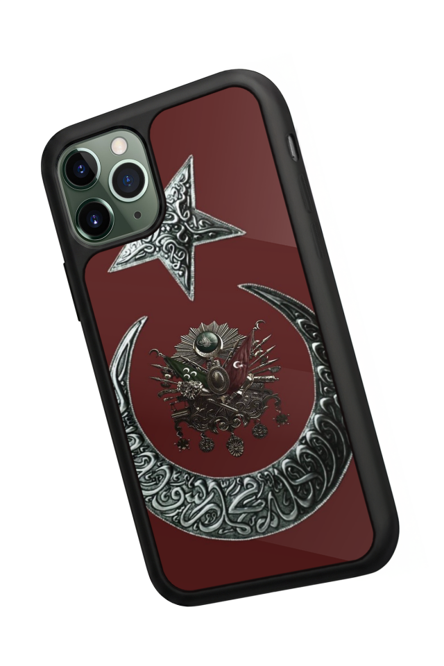 iPhone 11 Pro Max Uyumlu Osmanli Tugrasi Tasarımlı Glossy Premium Kılıf