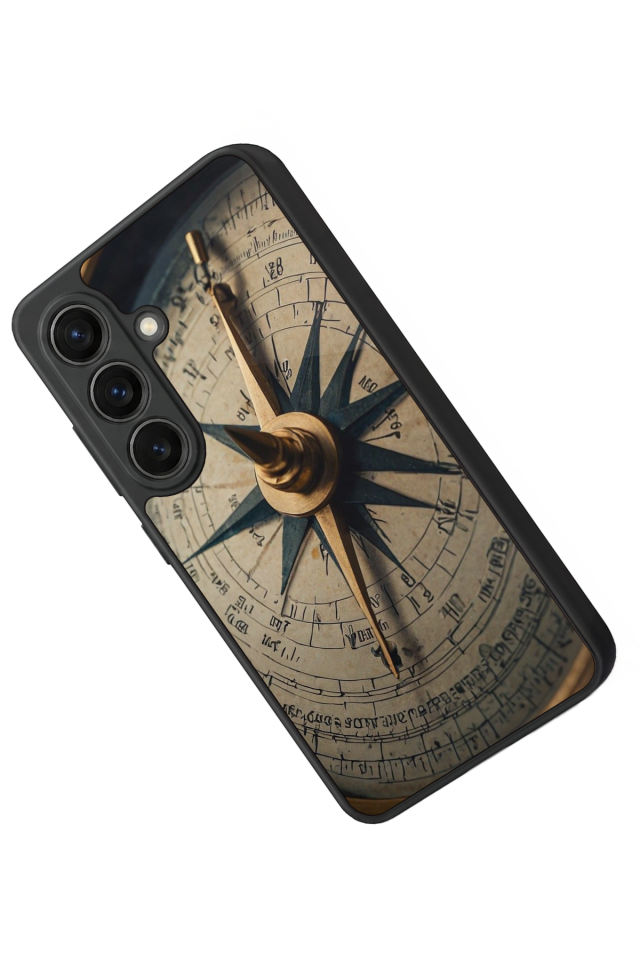 Samsung Galaxy S26 Uyumlu Pusula Tasarımlı Glossy Premium Kılıf