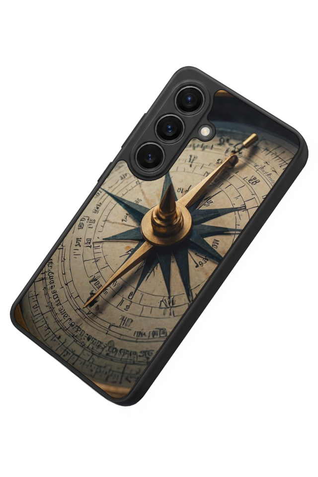 Samsung Galaxy S26 Uyumlu Pusula Tasarımlı Glossy Premium Kılıf