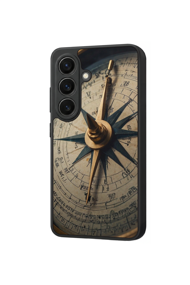 Samsung Galaxy S26 Uyumlu Pusula Tasarımlı Glossy Premium Kılıf