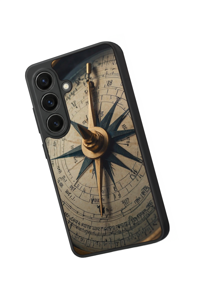 Samsung Galaxy S26 Uyumlu Pusula Tasarımlı Glossy Premium Kılıf