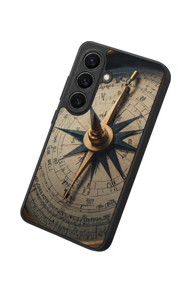 Samsung Galaxy S26 Uyumlu Pusula Tasarımlı Glossy Premium Kılıf