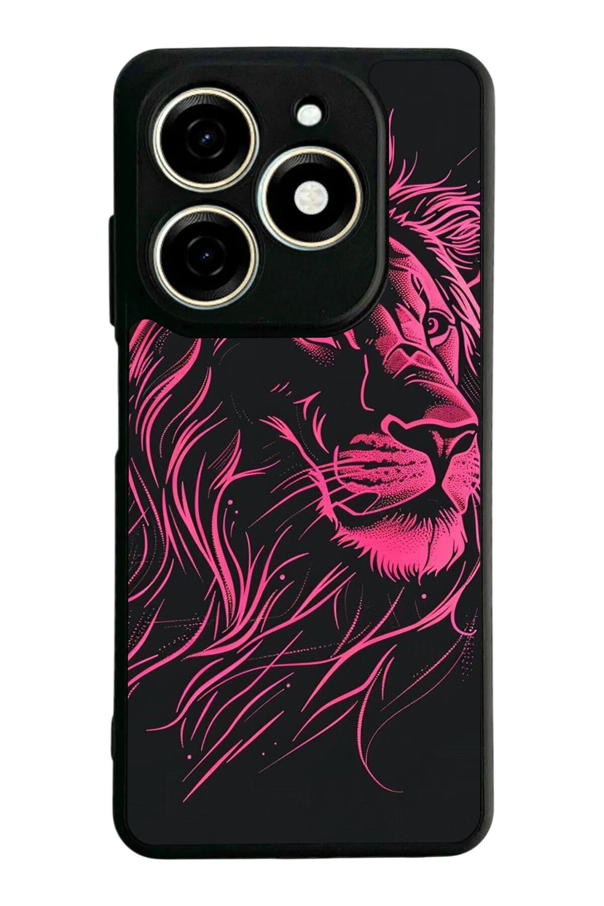Tecno Spark 20/20C Uyumlu Aslan Tasarımlı Glossy Premium Kılıf