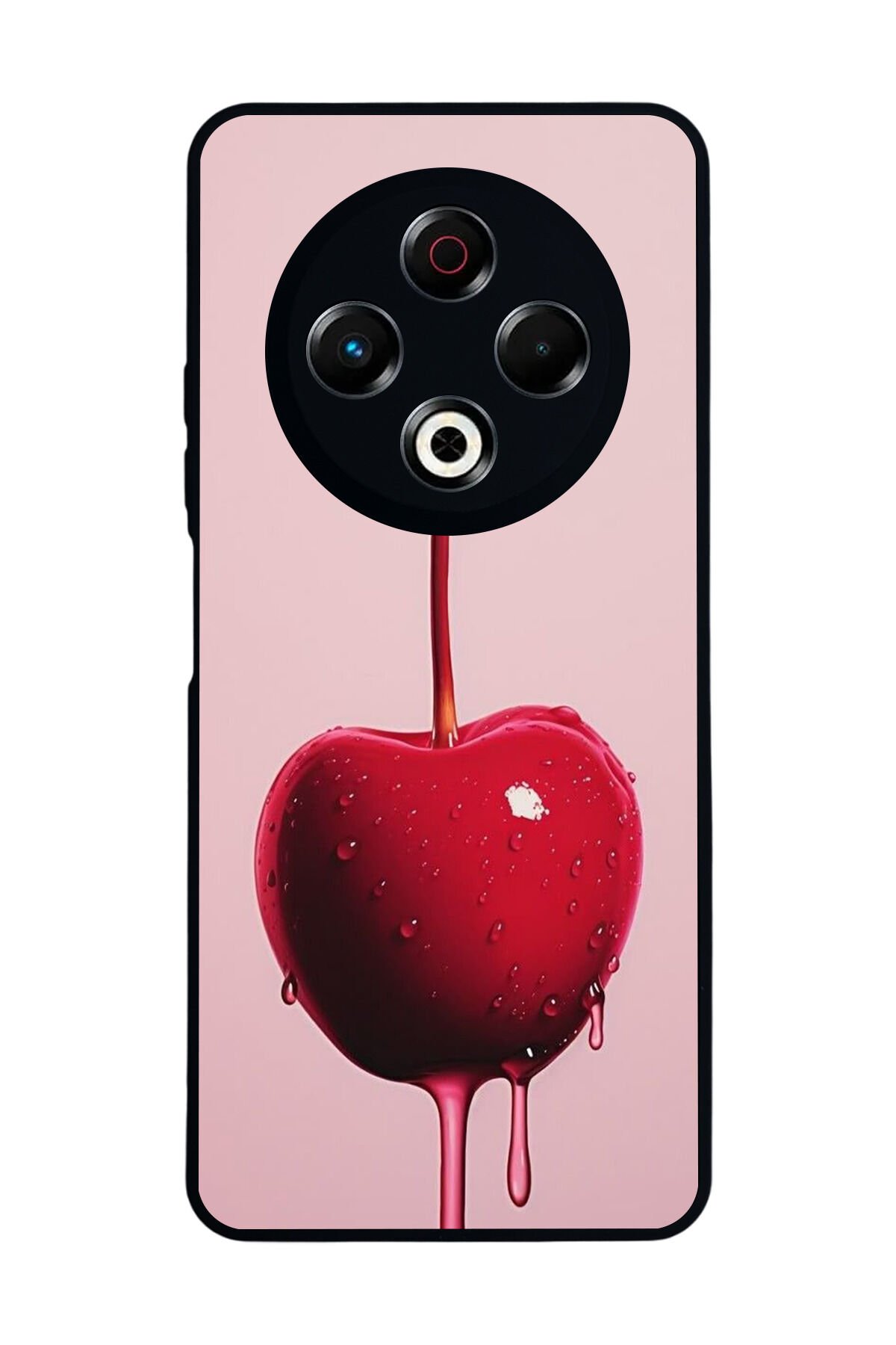 Tecno Spark 30 Uyumlu Kiraz Tasarımlı Glossy Premium Kılıf