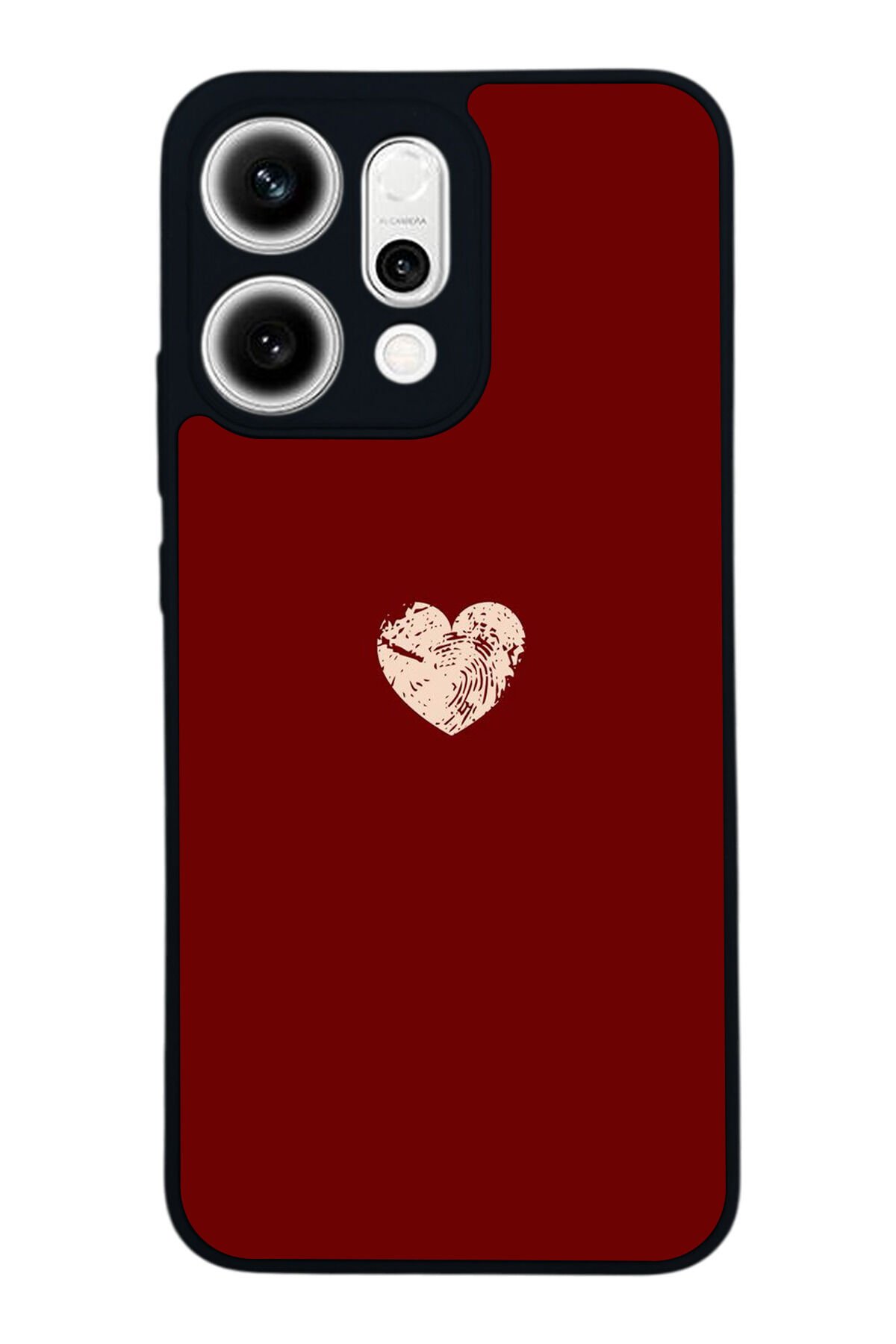 Oppo Reno 14 Uyumlu Kalp Love Tasarımlı Glossy Premium Kılıf