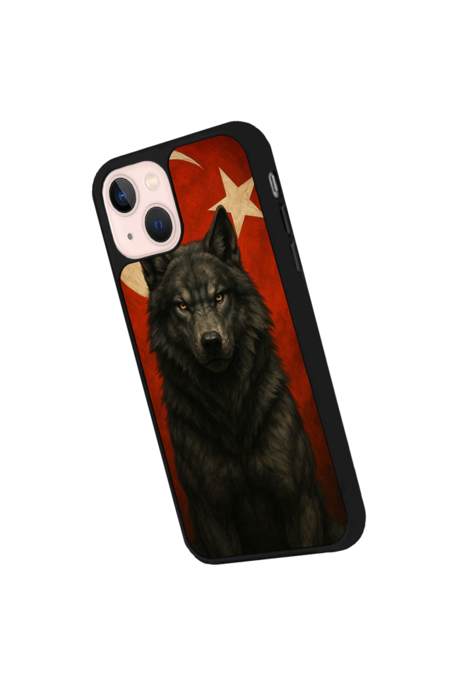 iPhone 14 Plus Uyumlu Bozkurt Tasarımlı Glossy Premium Kılıf