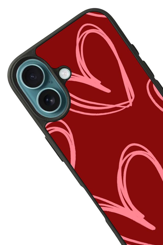 iPhone 16 Uyumlu Kalp Love Tasarımlı Glossy Premium Kılıf