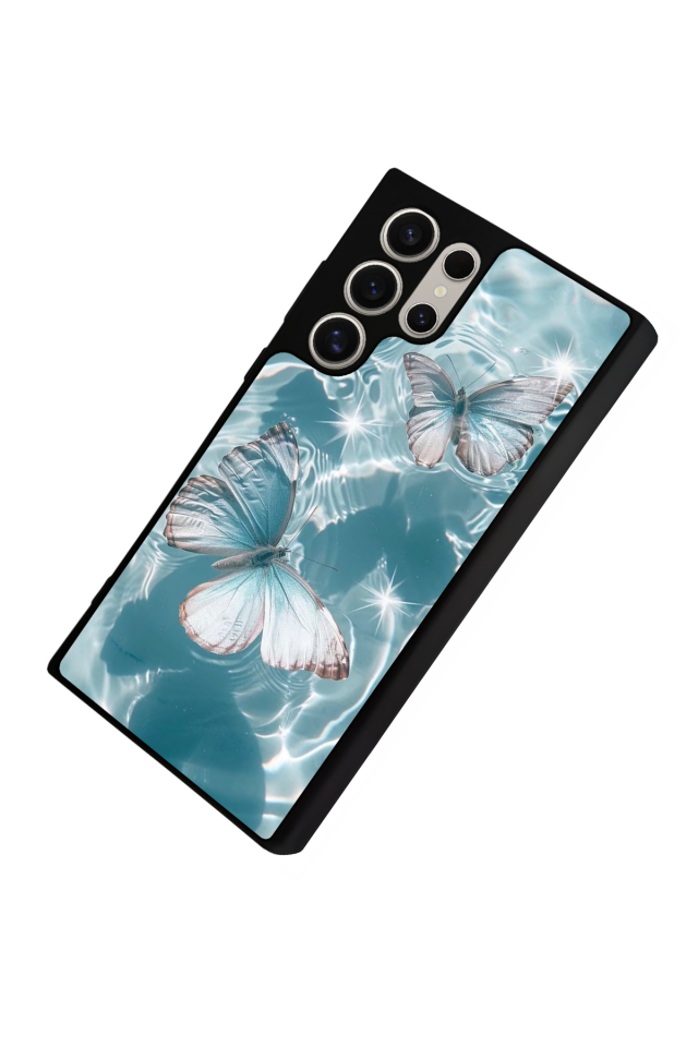 Samsung Galaxy S23 Ultra Uyumlu Kelebek Tasarımlı Glossy Premium Kılıf