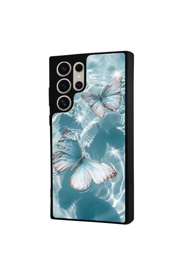 Samsung Galaxy S23 Ultra Uyumlu Kelebek Tasarımlı Glossy Premium Kılıf