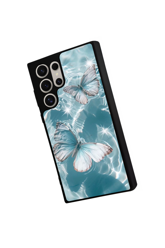 Samsung Galaxy S23 Ultra Uyumlu Kelebek Tasarımlı Glossy Premium Kılıf