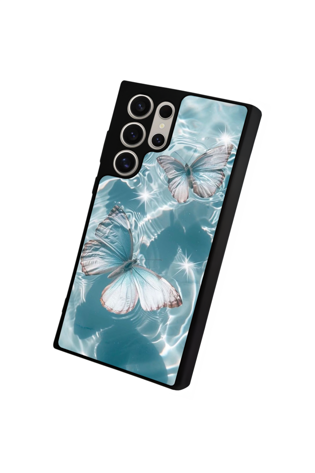 Samsung Galaxy S23 Ultra Uyumlu Kelebek Tasarımlı Glossy Premium Kılıf