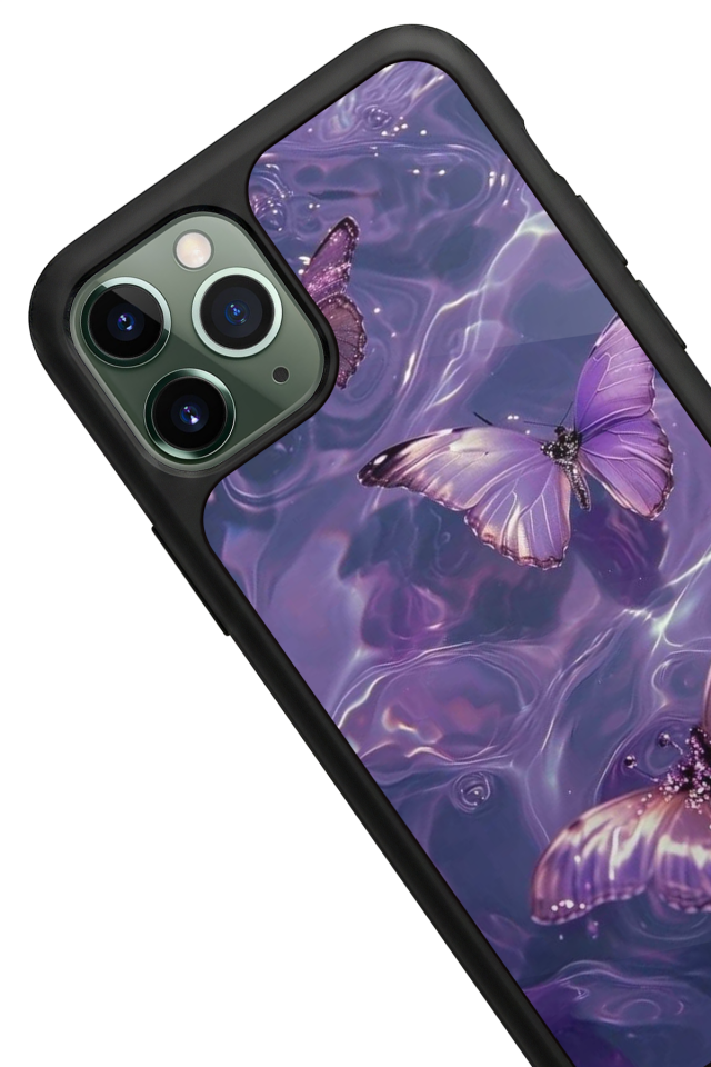 iPhone 11 Pro Uyumlu Kelebek Tasarımlı Glossy Premium Kılıf