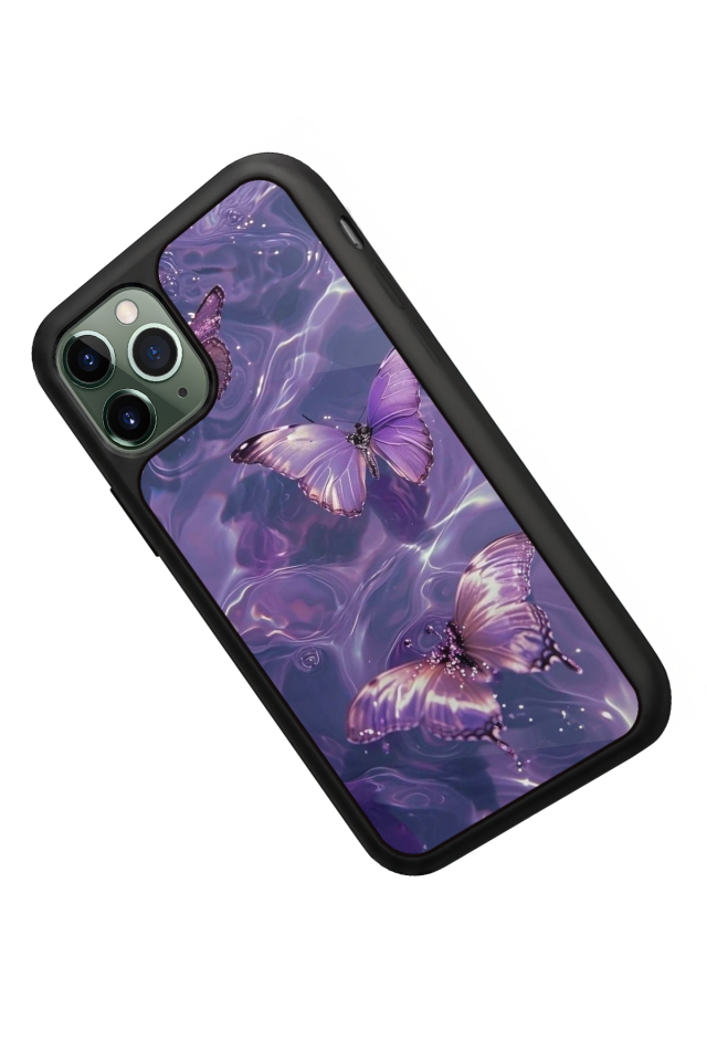 iPhone 11 Pro Uyumlu Kelebek Tasarımlı Glossy Premium Kılıf