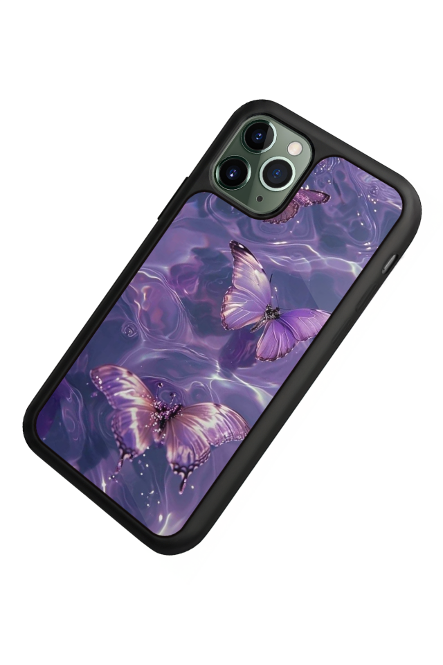 iPhone 11 Pro Uyumlu Kelebek Tasarımlı Glossy Premium Kılıf