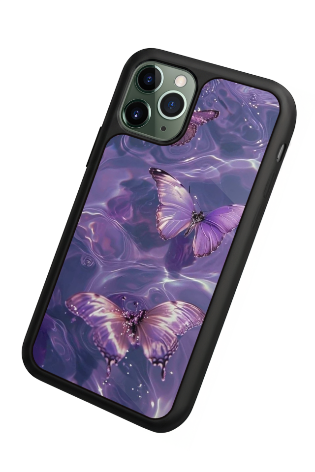 iPhone 11 Pro Uyumlu Kelebek Tasarımlı Glossy Premium Kılıf