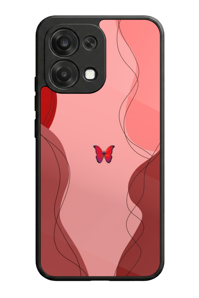 Oppo A6 Pro Uyumlu Kelebek Tasarımlı Glossy Premium Kılıf