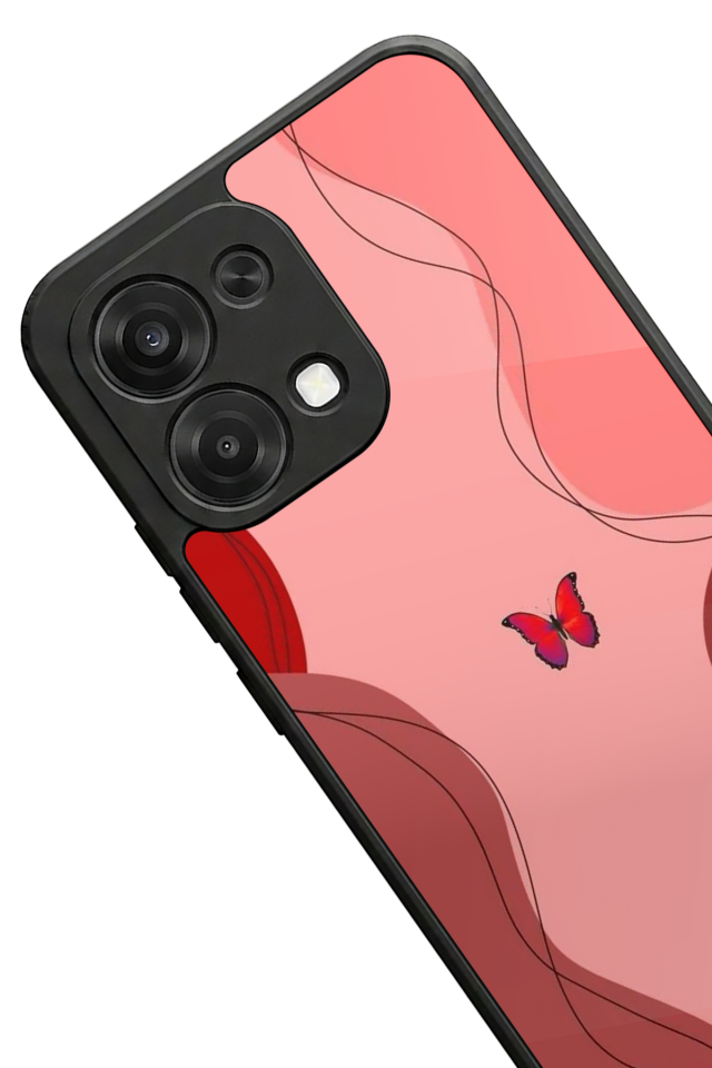 Oppo A6 Pro Uyumlu Kelebek Tasarımlı Glossy Premium Kılıf
