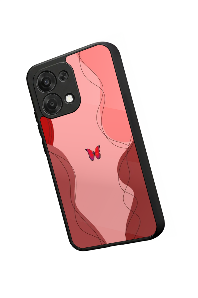 Oppo A6 Pro Uyumlu Kelebek Tasarımlı Glossy Premium Kılıf