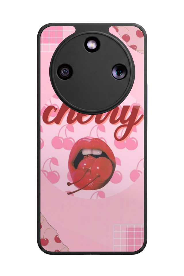 Honor Magic 8 Lite Uyumlu Kiraz Tasarımlı Glossy Premium Kılıf