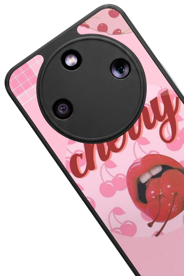 Honor Magic 8 Lite Uyumlu Kiraz Tasarımlı Glossy Premium Kılıf